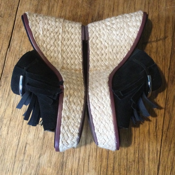 Franco Sarto Black Suede Leather Wedges size 6M - Picture 3 of 11